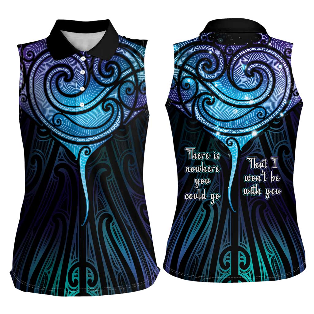 Aotearoa Maori Te Whai Rahi Women Sleeveless Polo Shirt Tala - Nowhere You Could Go That I Won't Be With You LT7 - Polynesian Pride