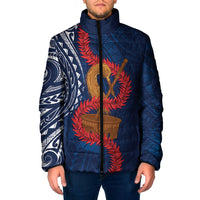 Talofa Samoa Tanoa Fue Mix Ulafala Padded Jacket LT7 Men Navy Blue - Polynesian Pride