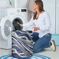 Polynesian Puakeniken Pikake Twisted Lei Laundry Basket Navy Blue - Polynesian Pride