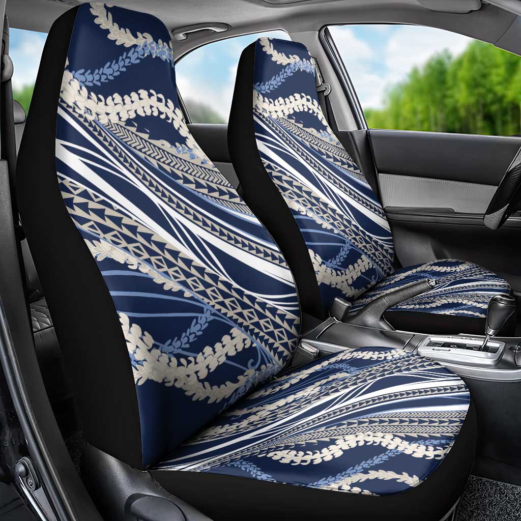 Polynesian Puakeniken Pikake Twisted Lei Car Seat Cover Navy Blue LT7 - Polynesian Pride