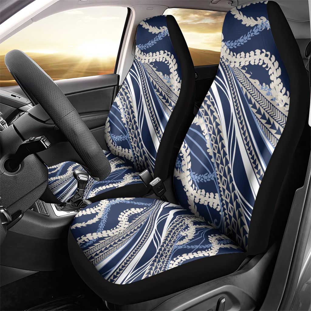 Polynesian Puakeniken Pikake Twisted Lei Car Seat Cover Navy Blue LT7 - Polynesian Pride
