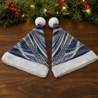 Polynesian Puakeniken Pikake Twisted Lei Christmas Santa Hat Navy Blue - Polynesian Pride