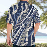 Polynesian Puakeniken Pikake Twisted Lei Hawaiian Shirt Navy Blue - Polynesian Pride