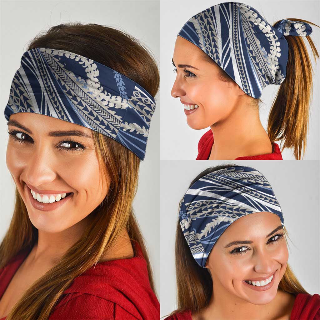 Polynesian Puakeniken Pikake Twisted Lei Neck Gaiter Navy Blue - Polynesian Pride