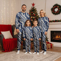 Polynesian Puakeniken Pikake Twisted Lei Christmas Pajama Set Navy Blue - Polynesian Pride