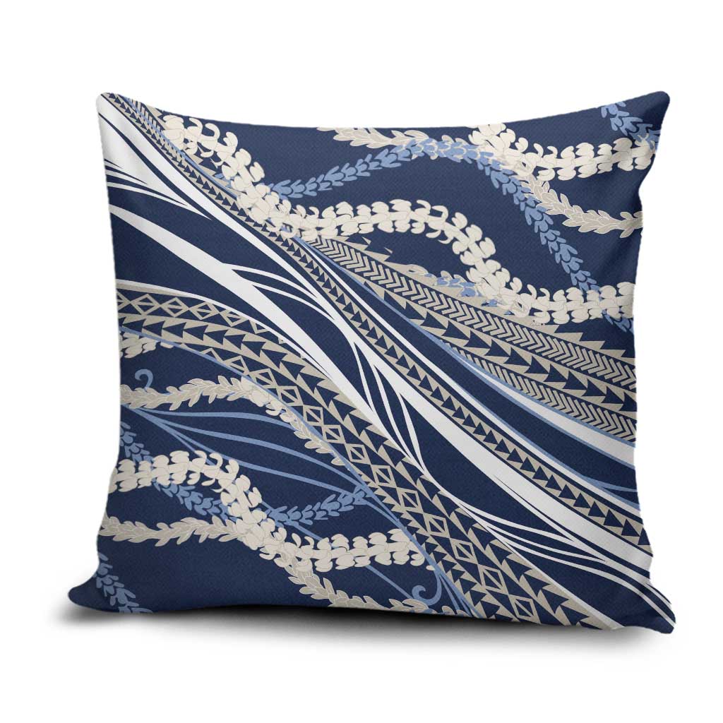 Polynesian Puakeniken Pikake Twisted Lei Pillow Cover Navy Blue LT7 Navy Blue - Polynesian Pride