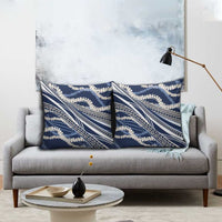 Polynesian Puakeniken Pikake Twisted Lei Pillow Cover Navy Blue LT7 - Polynesian Pride