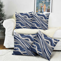 Polynesian Puakeniken Pikake Twisted Lei Pillow Cover Navy Blue LT7 - Polynesian Pride