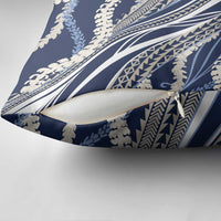 Polynesian Puakeniken Pikake Twisted Lei Pillow Cover Navy Blue LT7 - Polynesian Pride