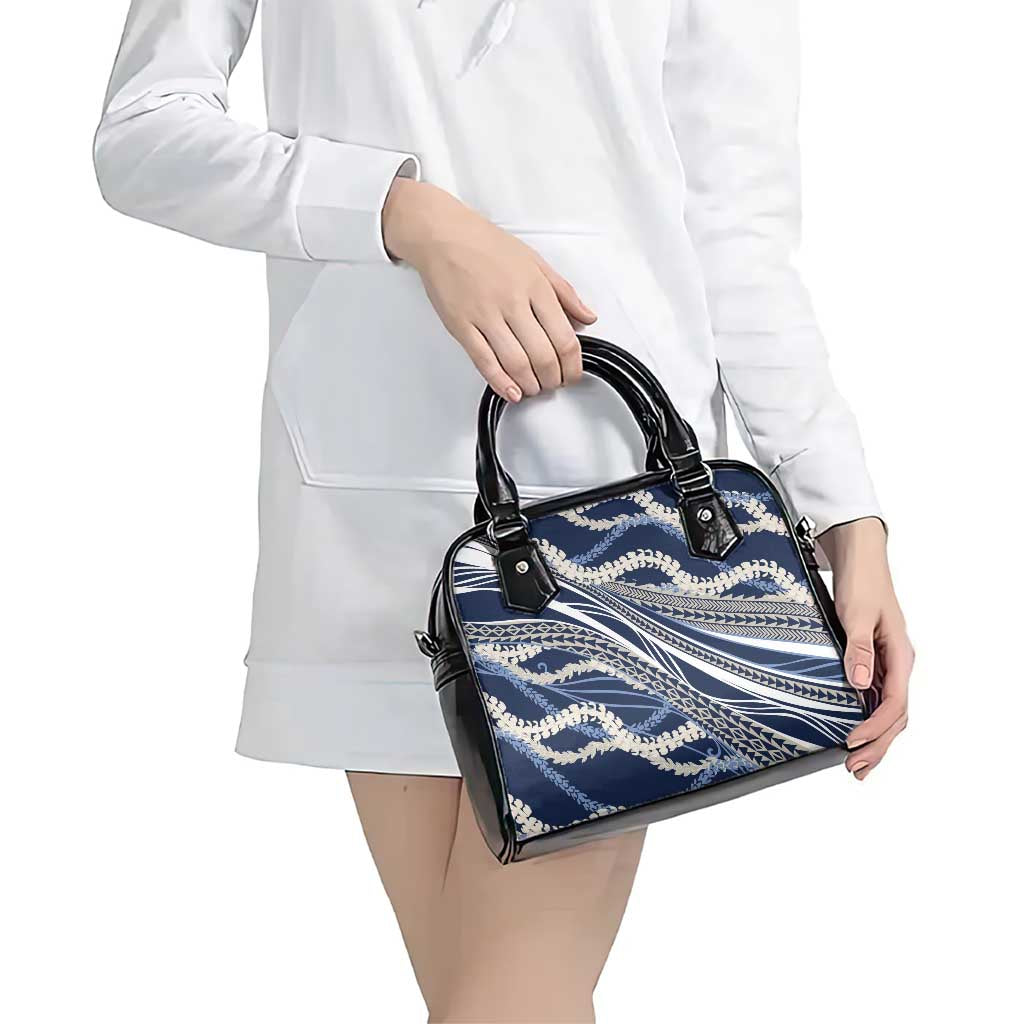 Polynesian Puakeniken Pikake Twisted Lei Shoulder Handbag Navy Blue - Polynesian Pride