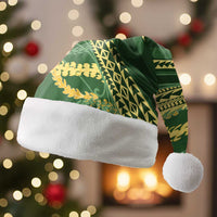 Polynesian Puakeniken Pikake Twisted Lei Christmas Santa Hat Emerald LT7 Without Fur Emerald - Polynesian Pride