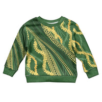 Polynesian Puakeniken Pikake Twisted Lei Kid Ugly Christmas Sweater Emerald LT7 Kid Emerald - Polynesian Pride