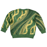 Polynesian Puakeniken Pikake Twisted Lei Kid Ugly Christmas Sweater Emerald LT7 - Polynesian Pride