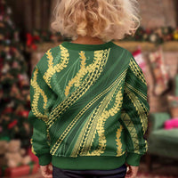 Polynesian Puakeniken Pikake Twisted Lei Kid Ugly Christmas Sweater Emerald LT7 - Polynesian Pride