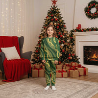 Polynesian Puakeniken Pikake Twisted Lei Christmas Pajama Set Emerald - Polynesian Pride