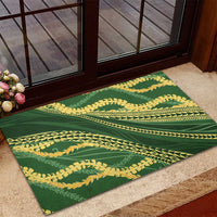 Polynesian Puakeniken Pikake Twisted Lei Rubber Doormat Emerald - Polynesian Pride