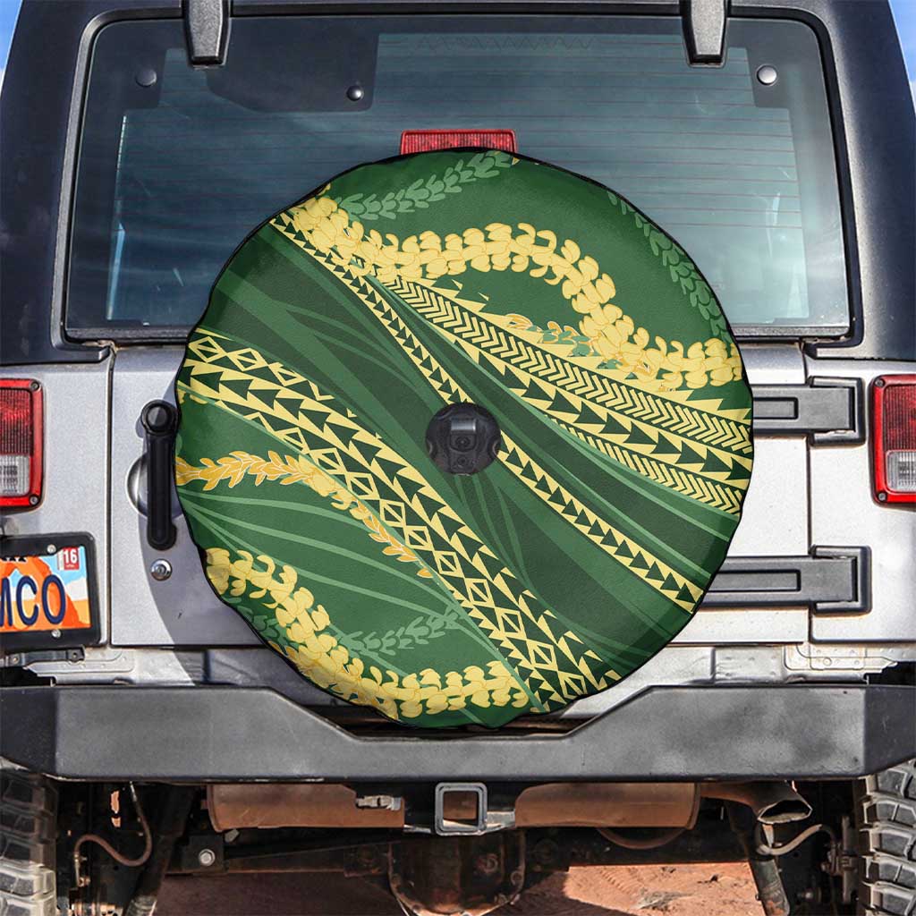 Polynesian Puakeniken Pikake Twisted Lei Spare Tire Cover Emerald LT7 Emerald - Polynesian Pride