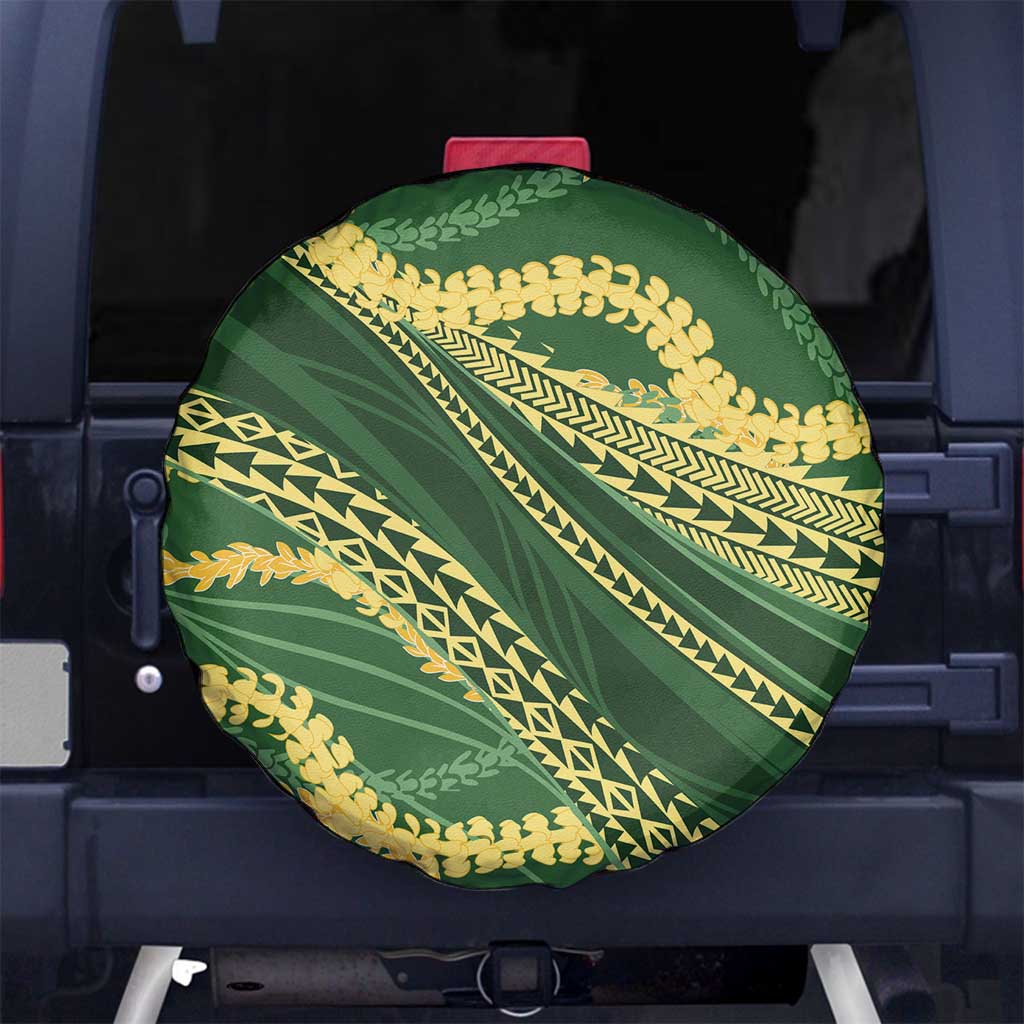 Polynesian Puakeniken Pikake Twisted Lei Spare Tire Cover Emerald LT7 No hole Emerald - Polynesian Pride