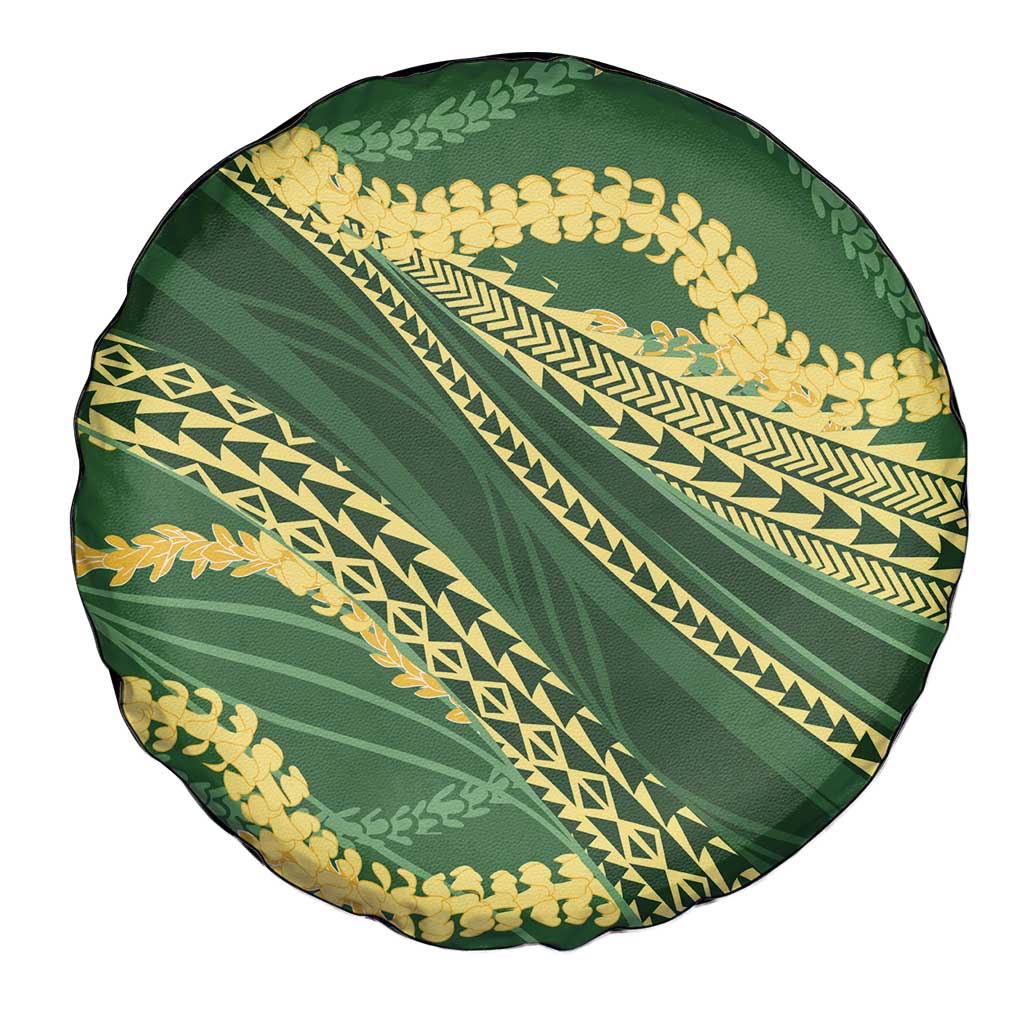 Polynesian Puakeniken Pikake Twisted Lei Spare Tire Cover Emerald LT7 - Polynesian Pride