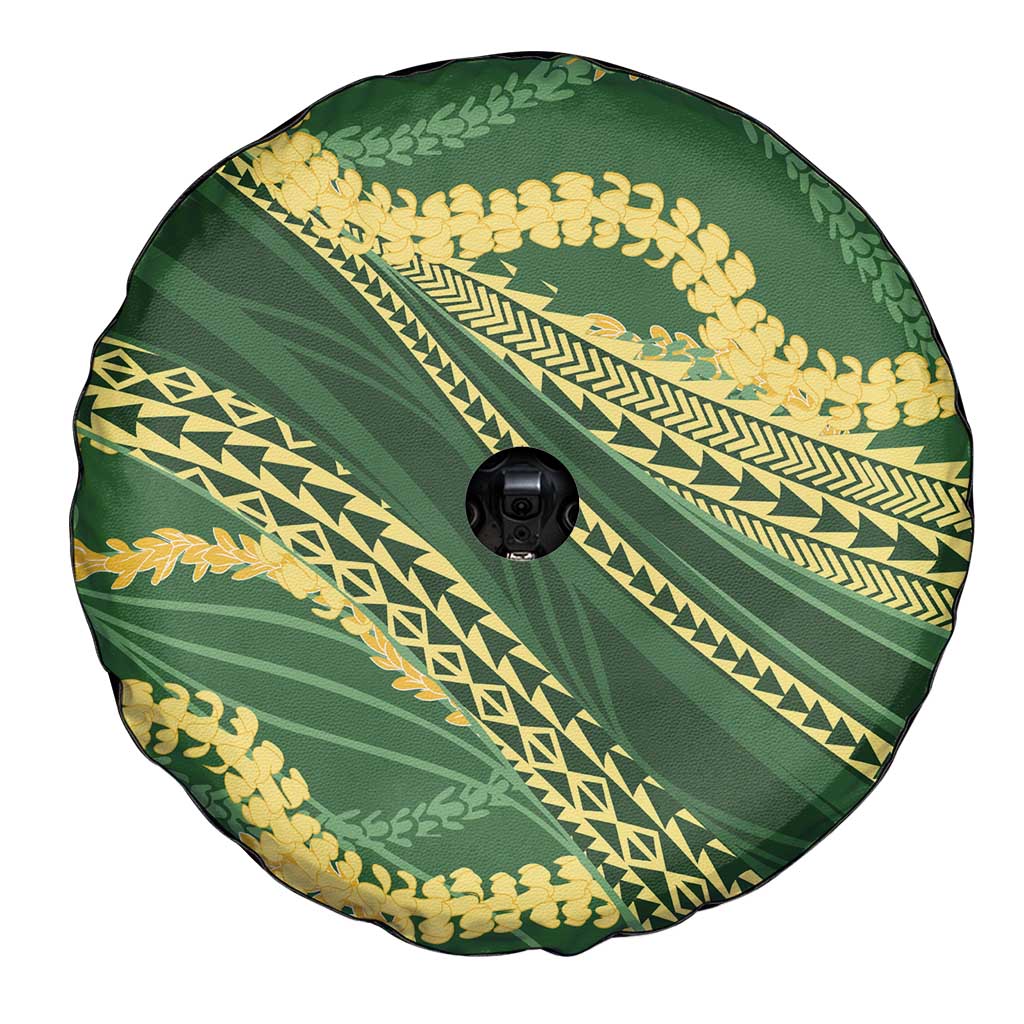 Polynesian Puakeniken Pikake Twisted Lei Spare Tire Cover Emerald LT7 - Polynesian Pride
