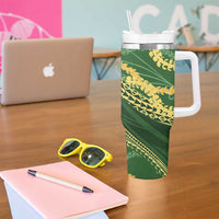 Polynesian Puakeniken Pikake Twisted Lei Tumbler With Handle Emerald LT7 - Polynesian Pride