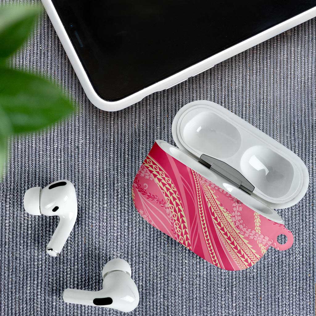 Polynesian Puakeniken Pikake Twisted Lei AirPods Case Rose Pink - Polynesian Pride