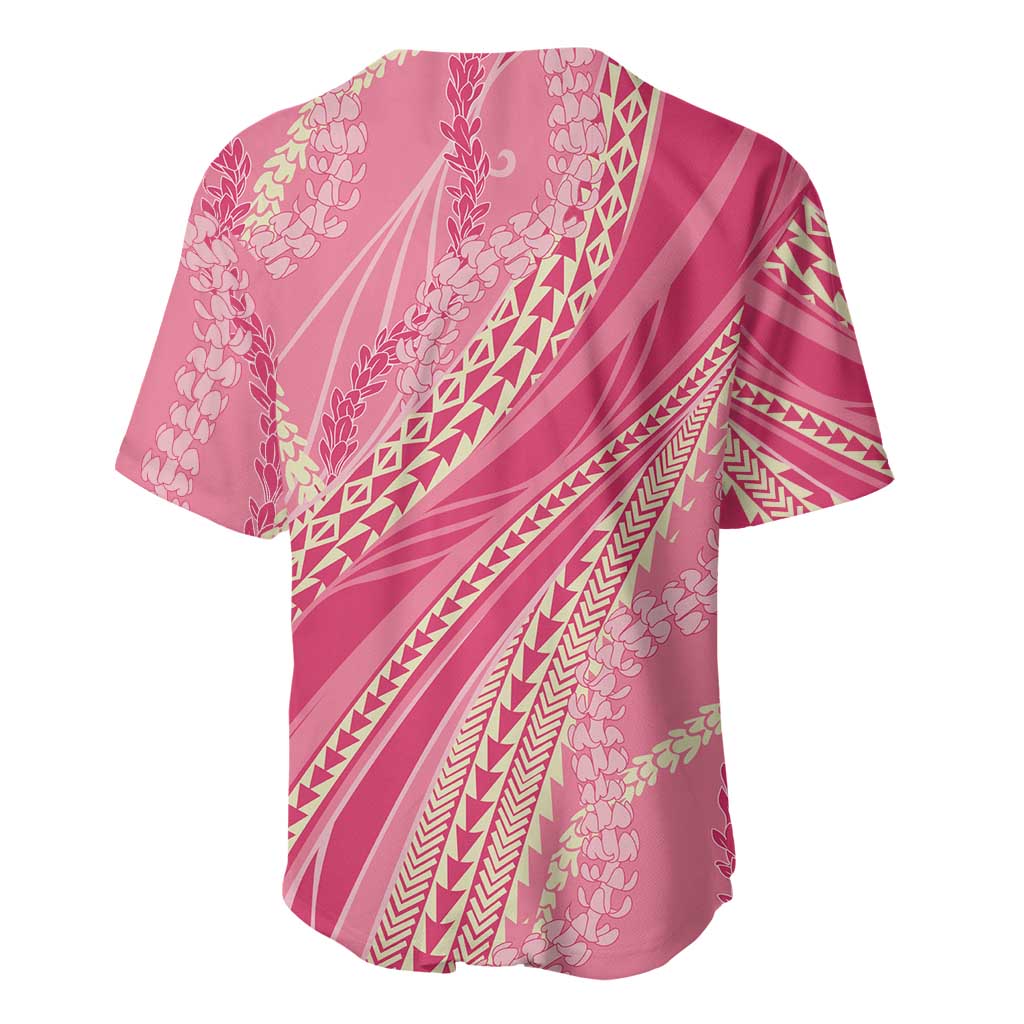 Polynesian Puakeniken Pikake Twisted Lei Baseball Jersey Rose Pink - Polynesian Pride