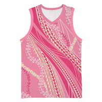 Polynesian Puakeniken Pikake Twisted Lei Basketball Jersey Rose Pink LT7 Unisex Rose Pink - Polynesian Pride