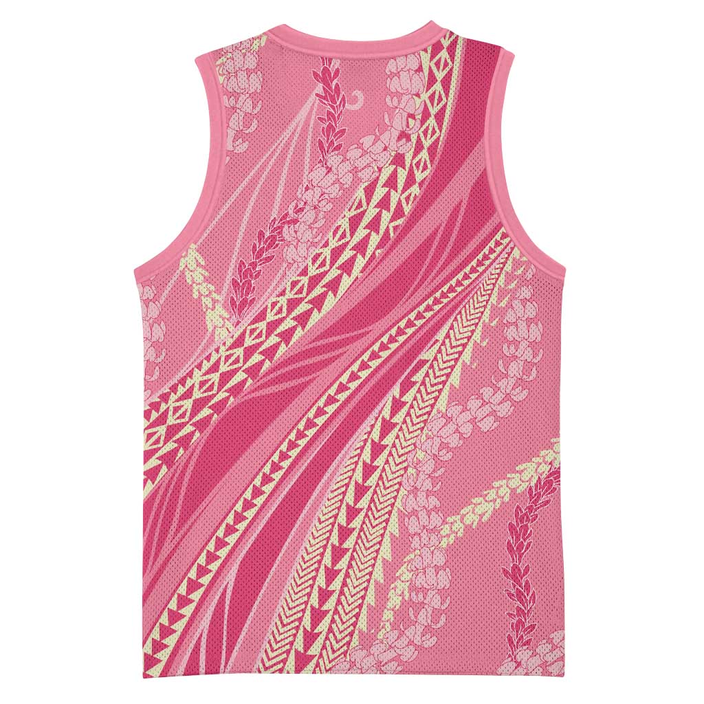 Polynesian Puakeniken Pikake Twisted Lei Basketball Jersey Rose Pink LT7 - Polynesian Pride