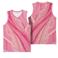 Polynesian Puakeniken Pikake Twisted Lei Basketball Jersey Rose Pink LT7 - Polynesian Pride