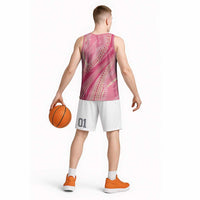 Polynesian Puakeniken Pikake Twisted Lei Basketball Jersey Rose Pink LT7 - Polynesian Pride