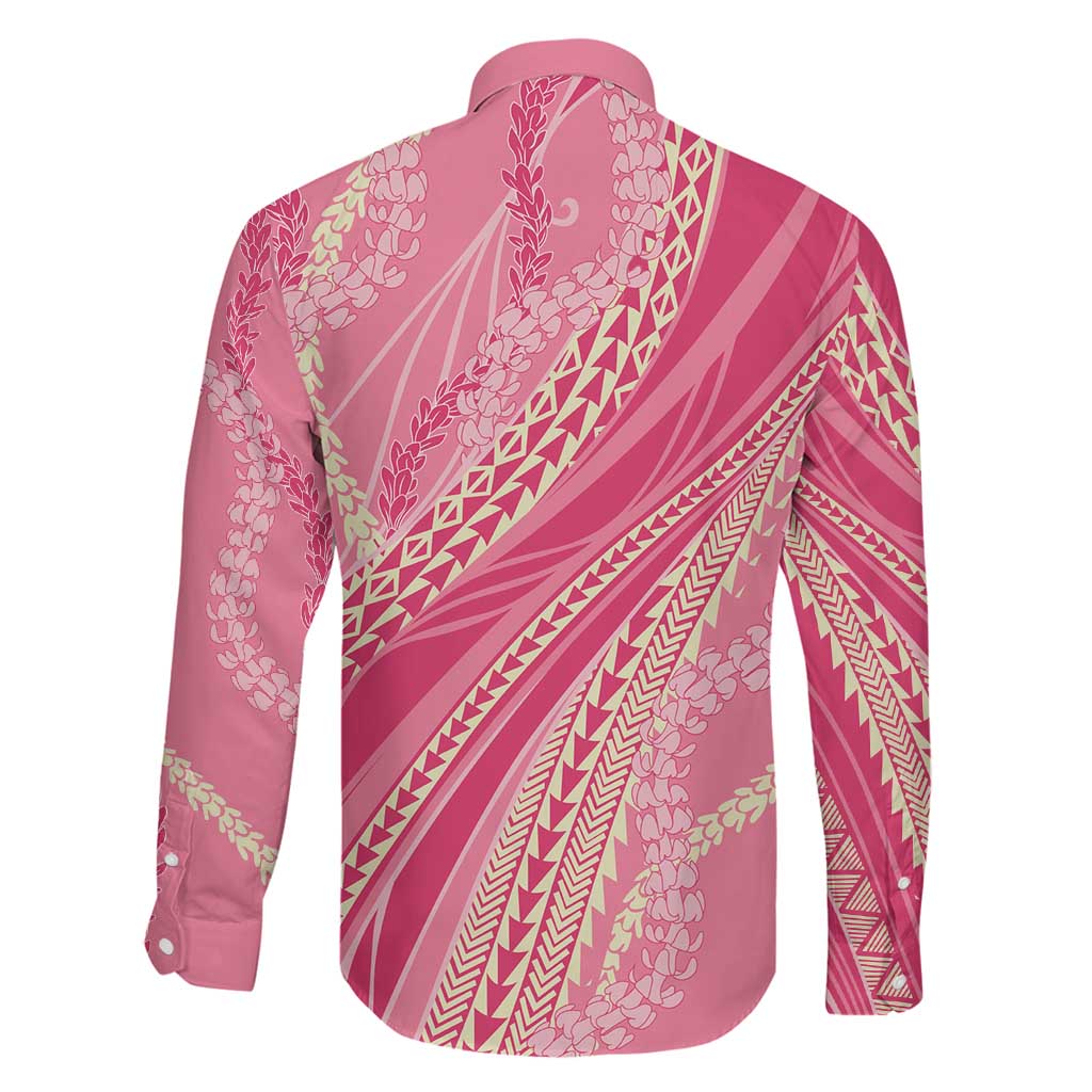 Polynesian Puakeniken Pikake Twisted Lei Family Matching Mermaid Dress and Hawaiian Shirt Rose Pink LT7 - Polynesian Pride