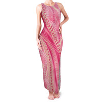 Polynesian Puakeniken Pikake Twisted Lei Family Matching Tank Maxi Dress and Hawaiian Shirt Rose Pink LT7 Mom's Dress Rose Pink - Polynesian Pride