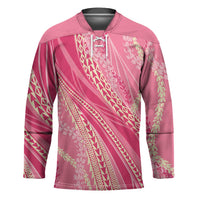 Polynesian Puakeniken Pikake Twisted Lei Hockey Jersey Rose Pink LT7 Unisex Rose Pink - Polynesian Pride