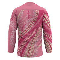 Polynesian Puakeniken Pikake Twisted Lei Hockey Jersey Rose Pink LT7 - Polynesian Pride