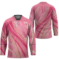Polynesian Puakeniken Pikake Twisted Lei Hockey Jersey Rose Pink LT7 - Polynesian Pride
