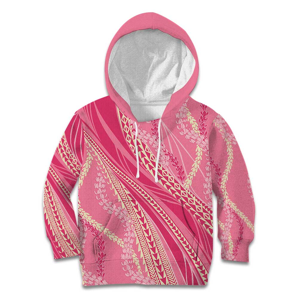 Polynesian Puakeniken Pikake Twisted Lei Kid Hoodie Rose Pink - Polynesian Pride