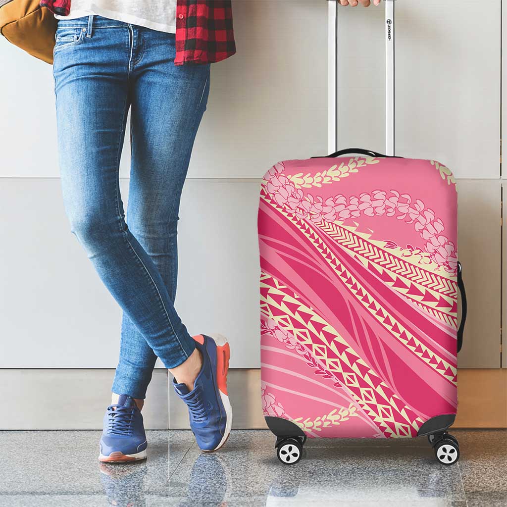 Polynesian Puakeniken Pikake Twisted Lei Luggage Cover Rose Pink LT7 - Polynesian Pride