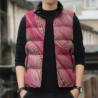 Polynesian Puakeniken Pikake Twisted Lei Sleeveless Puffer Jacket Rose Pink LT7 - Polynesian Pride