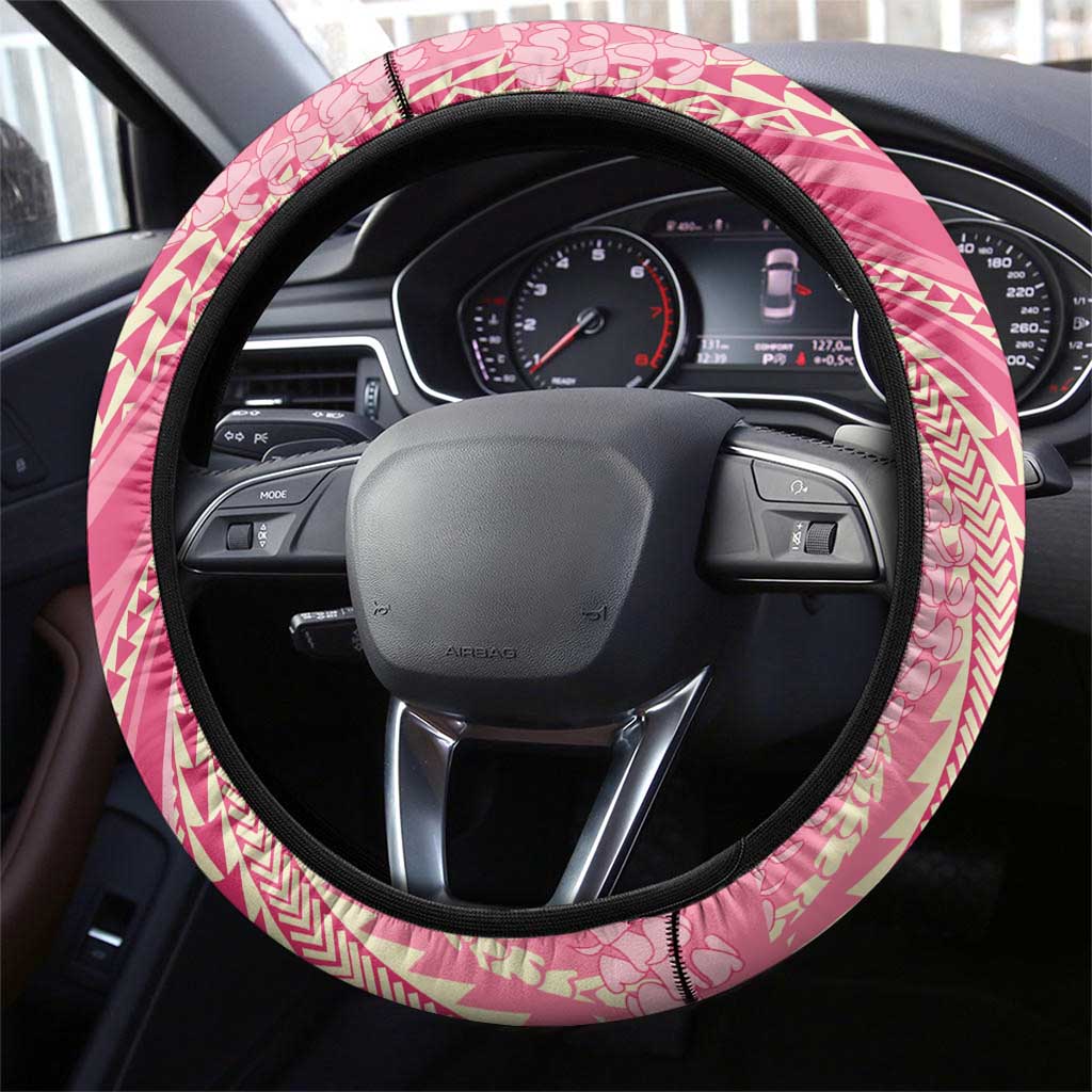 Polynesian Puakeniken Pikake Twisted Lei Steering Wheel Cover Rose Pink LT7 - Polynesian Pride