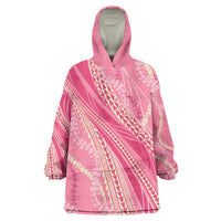 Polynesian Puakeniken Pikake Twisted Lei Wearable Blanket Hoodie Rose Pink LT7 One Size Rose Pink - Polynesian Pride
