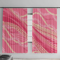 Polynesian Puakeniken Pikake Twisted Lei Window Curtain Rose Pink LT7 With Hooks Rose Pink - Polynesian Pride