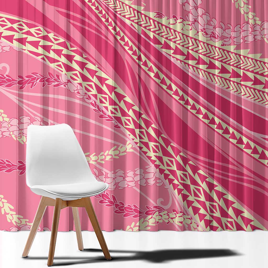 Polynesian Puakeniken Pikake Twisted Lei Window Curtain Rose Pink LT7 - Polynesian Pride