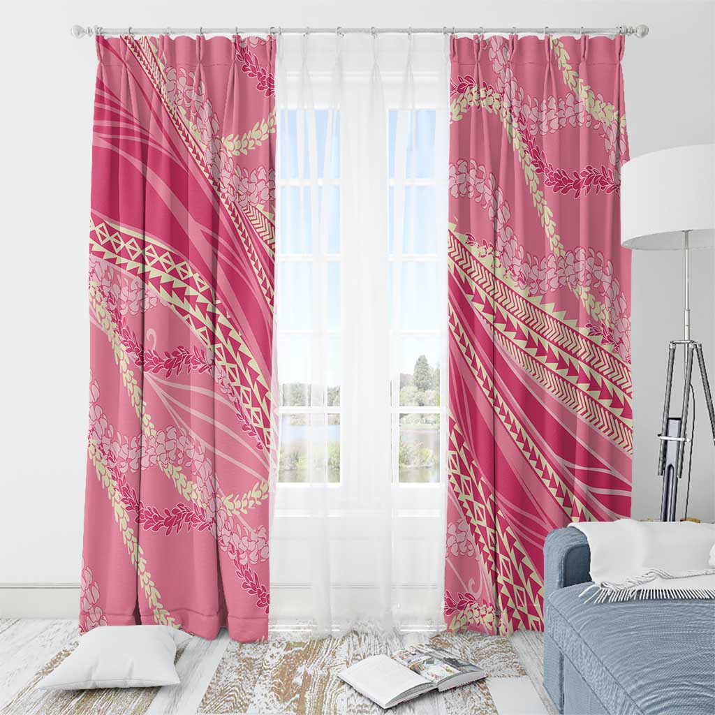 Polynesian Puakeniken Pikake Twisted Lei Window Curtain Rose Pink LT7 - Polynesian Pride