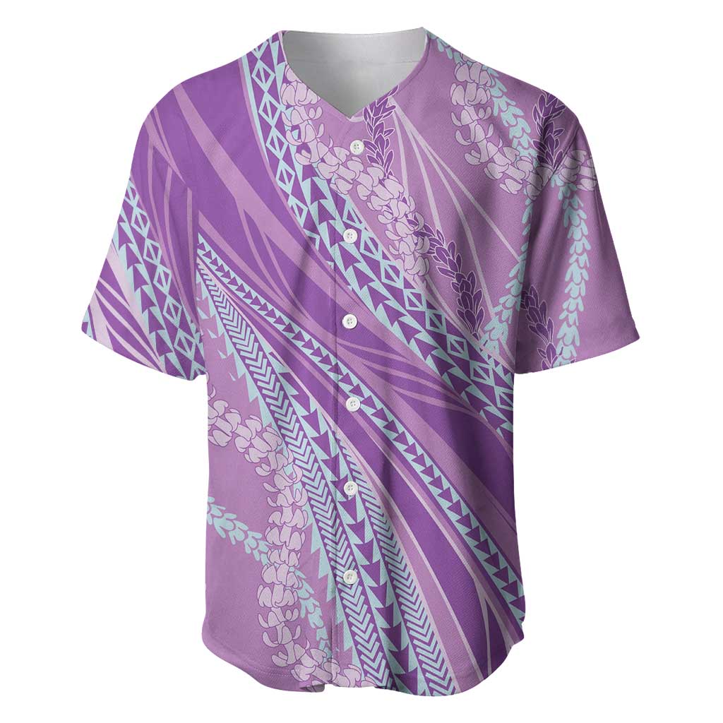 Polynesian Puakeniken Pikake Twisted Lei Baseball Jersey Amethys - Polynesian Pride