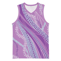 Polynesian Puakeniken Pikake Twisted Lei Basketball Jersey Amethys LT7 Unisex Amethys - Polynesian Pride