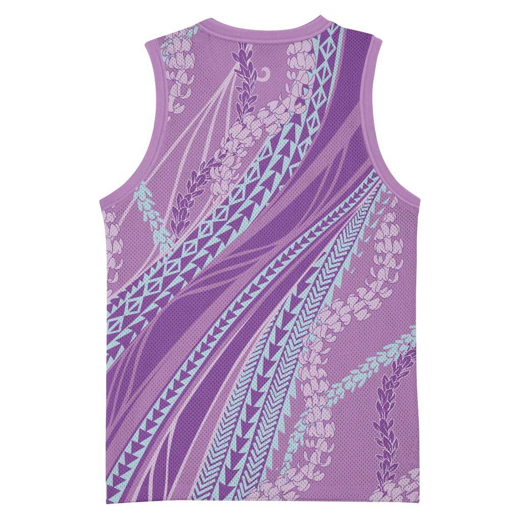 Polynesian Puakeniken Pikake Twisted Lei Basketball Jersey Amethys LT7 - Polynesian Pride