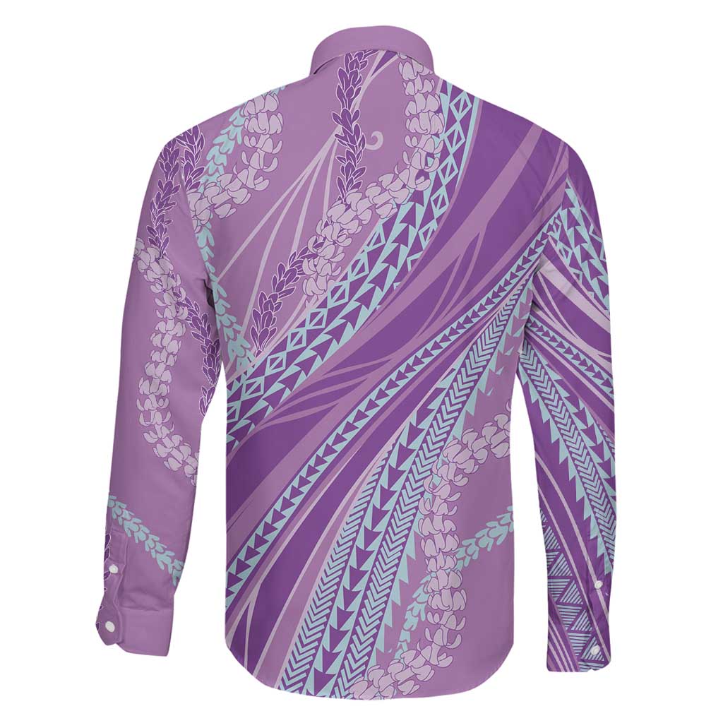 Polynesian Puakeniken Pikake Twisted Lei Family Matching Mermaid Dress and Hawaiian Shirt Amethys LT7 - Polynesian Pride