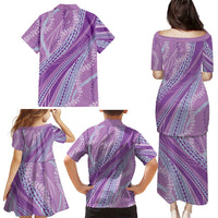 Polynesian Puakeniken Pikake Twisted Lei Family Matching Puletasi and Hawaiian Shirt Amethys LT7 - Polynesian Pride