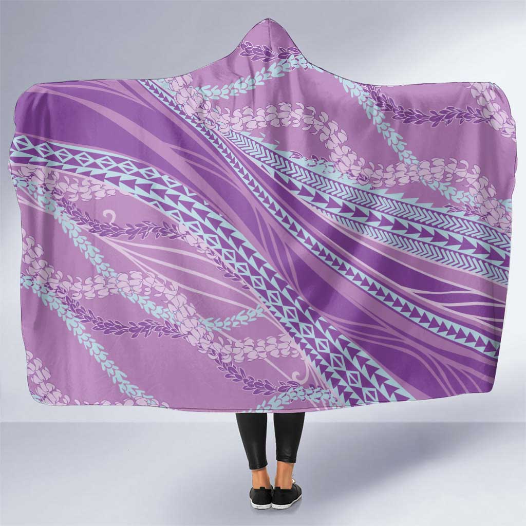 Polynesian Puakeniken Pikake Twisted Lei Hooded Blanket Amethys LT7 One Size Amethys - Polynesian Pride